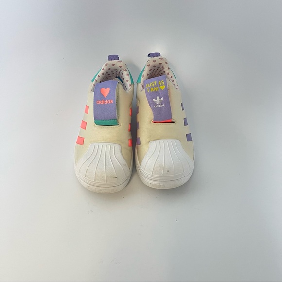 Adidas Superstar 360 Kids 19 Ecru Tint/ Acid Red/ Semi Mint Rush - Picture 1 of 9